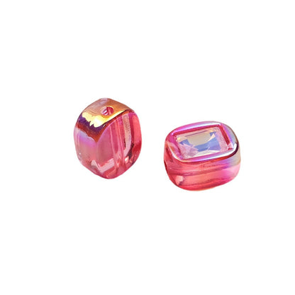 Transparent Square Acrylic Beads 14mm Imitation Zircon Sparkling 20pcs 5
