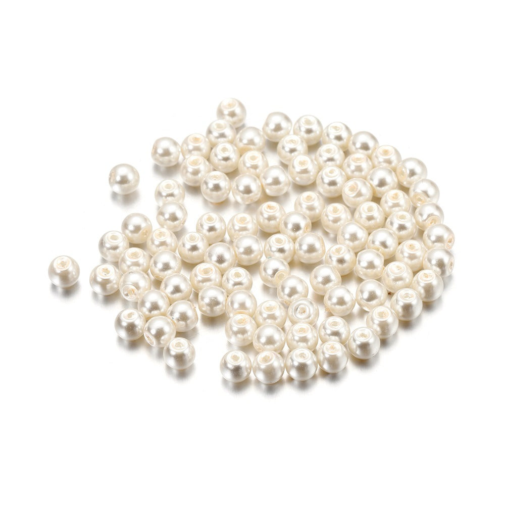 Pearl Glass Beads 8mm Imitation Smooth Glossy Mixed Colors 100pcs 7