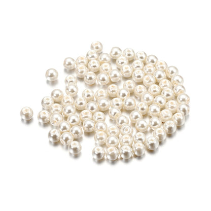 Pearl Glass Beads 8mm Imitation Smooth Glossy Mixed Colors 100pcs 7