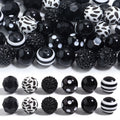 Multi-Color Bubblegum Beads 20mm Vibrant Solids Stripes Polka Dot Rhinestone 120pcs 6