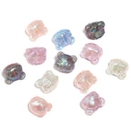 Plating Glitter Teddy Bear Acrylic Beads 16mm Pastel Shades 50pcs 6