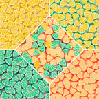 Flat Clay Beads 10mm Citrus Fruit Polymer Mixed Colors 100pcs