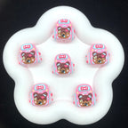 Hand Painted Backpack Acrylic Beads 28x35mm Pingu and Pechabear 4pcs 2