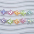 Plating Smiley Clover Resin Beads 14x15mm Pastel Mixed Colors 20pcs