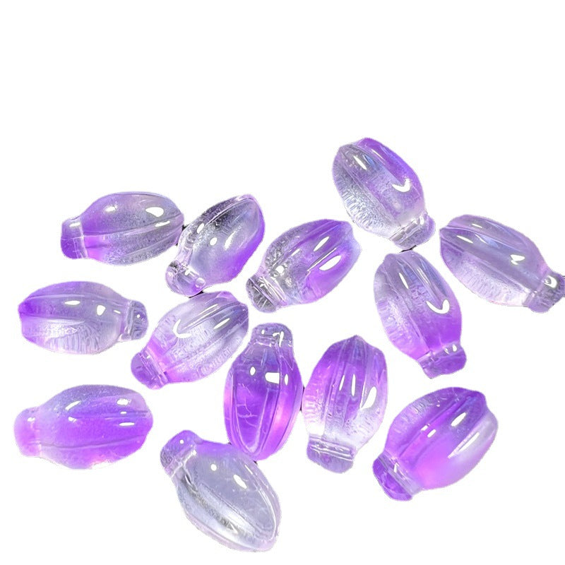 Czech Glass Beads Small Flower Bud 15mm Imitation White Jade 50pcs 4