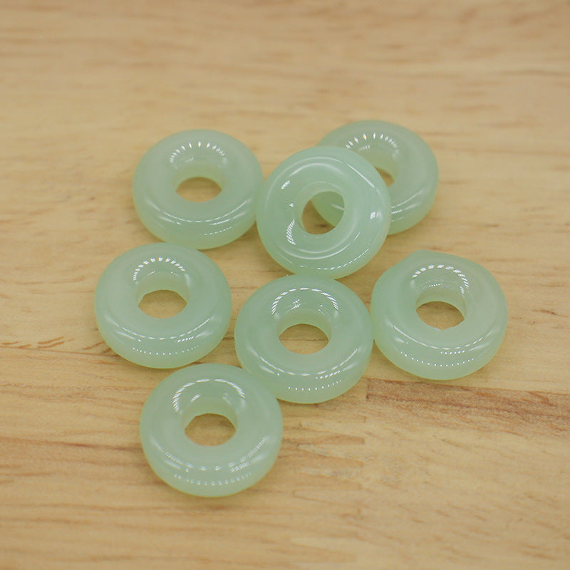 Glass Round Spacer Beads 12mm Imitated Jade 100pcs 4
