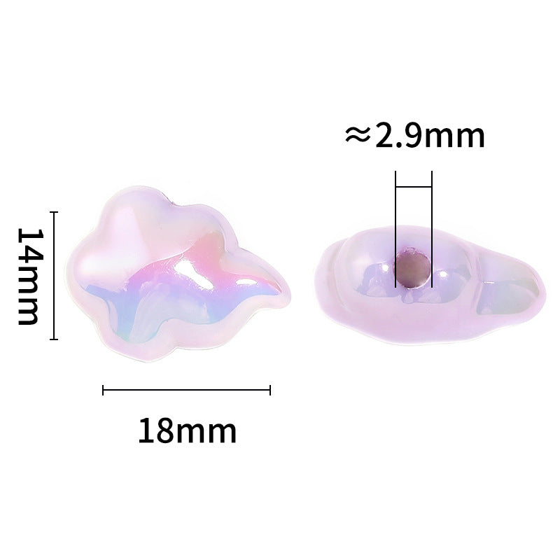 Glow In The Dark Cloud Acrylic Beads 14-18mm UV Plating 100pcs 3