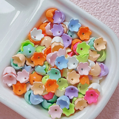 Painted Lily Acrylic Beads 9mm Dopamine Color Baked Finish 30pcs 13