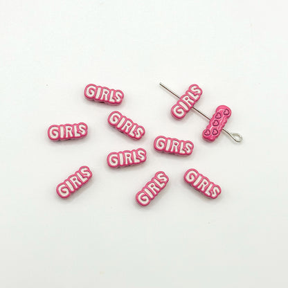 Girl Character Plate Metal Beads 12mm Baking Painted 20pcs 8
