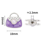 Handbag Metal Beads 18mm Double-Sided Pearl Enamel Finish 10pcs 3
