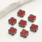 Four-Leaf Clover Rhinestone Beads 16mm Alloy Pave 10pcs 6