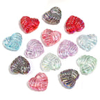 Transparent Plating Yarn Heart Acrylic Beads 22mm 50pcs 6