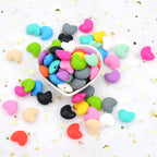 Heart Shaped Silicone Beads 21x30mm Soft Matte Finish 20pcs 4