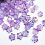 Czech Glass Beads Star 8mm Translucent Soft Color Gradient 50pcs 3