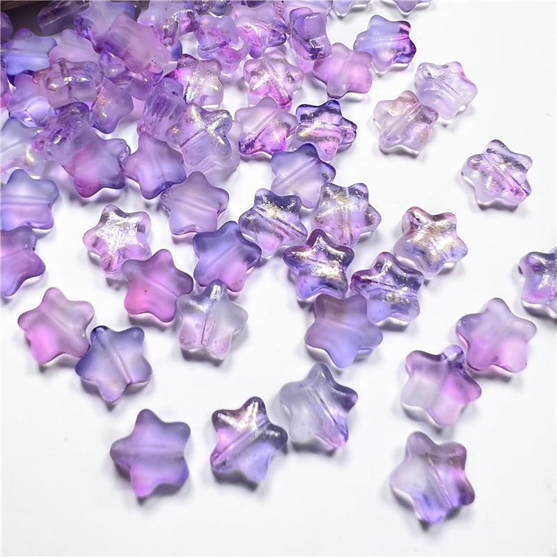Czech Glass Beads Star 8mm Translucent Soft Color Gradient 50pcs 3