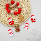 Silicone Focal Beads Christmas Santa Claus Snowman Reindeer 20pcs