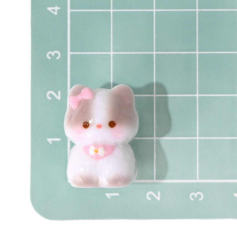 Glossy 3D Kitten Resin Beads 24-27mm Adorable Pastel 10pcs 5