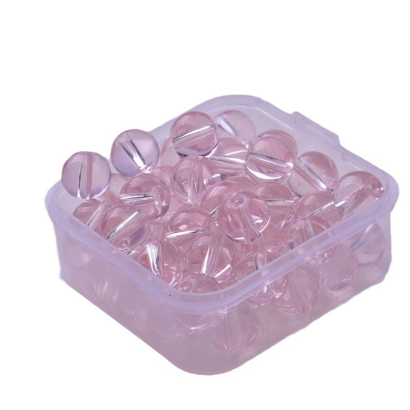 Transparent Round Glass Beads 8mm Glossy Mixed Colors 50pcs 2