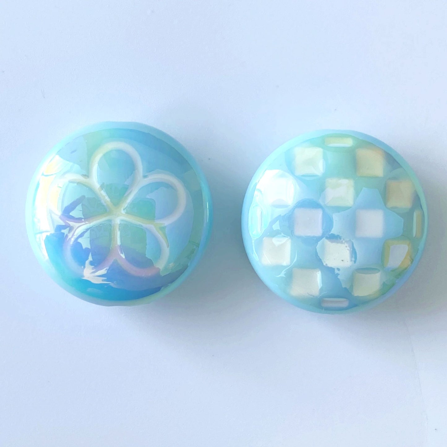UV Plating Round Acrylic Beads 25mm Summer Fantasy Floret 100pcs 10