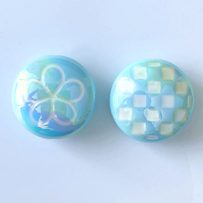 UV Plating Round Acrylic Beads 25mm Summer Fantasy Floret 100pcs 10