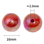Plating Acrylic Beads 16mm Santa Claus Printed Christmas Mixed 50pcs 3