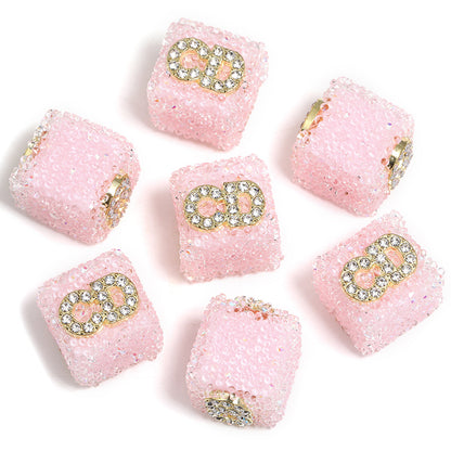 Butterfly Pentagram Cube Rhinestone Beads 22mm Vibrant Metal Embellished 5pcs 30