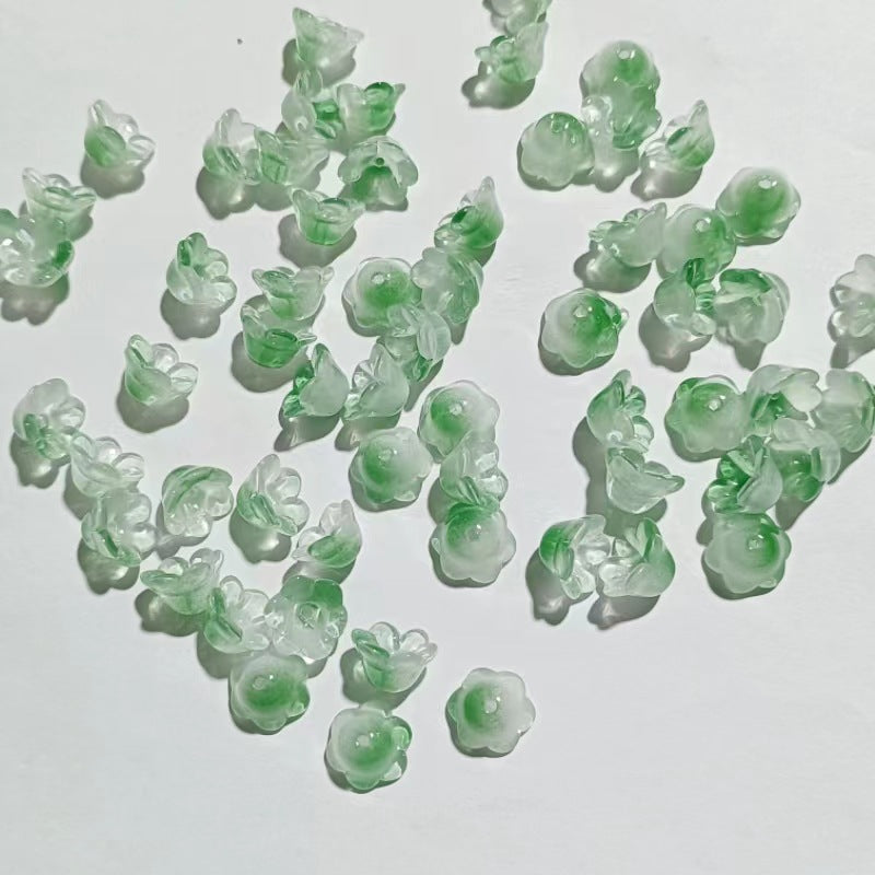 Czech Glass Beads Wind Chime Flower 12mm Pastel Glossy 100pcs 9