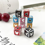 Silver Mirror Mickey Head Acrylic Square Beads 14mm 10pcs