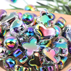 UV Heart Clover Circle Acrylic Beads 14-15.5x21mm Iridescent 30pcs 4