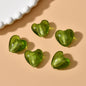 Lampwork Heart Glass Beads 10-20mm Transparent Silver Foil Filled 2pcs 12