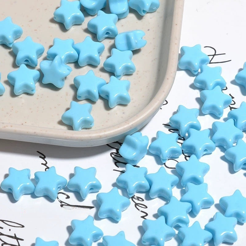 Glow Star Acrylic Beads 11mm Glossy Vibrant Colors 50pcs 8