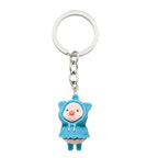 Cartoon Silicone Pig Keychain Cute Animal Charm in Bright Colors 5