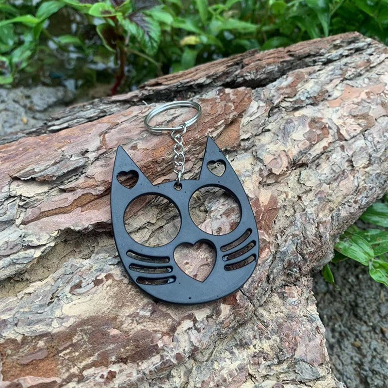 Cat Ear Self Defense Keychain Zinc Alloy 7cm 2pcs 2
