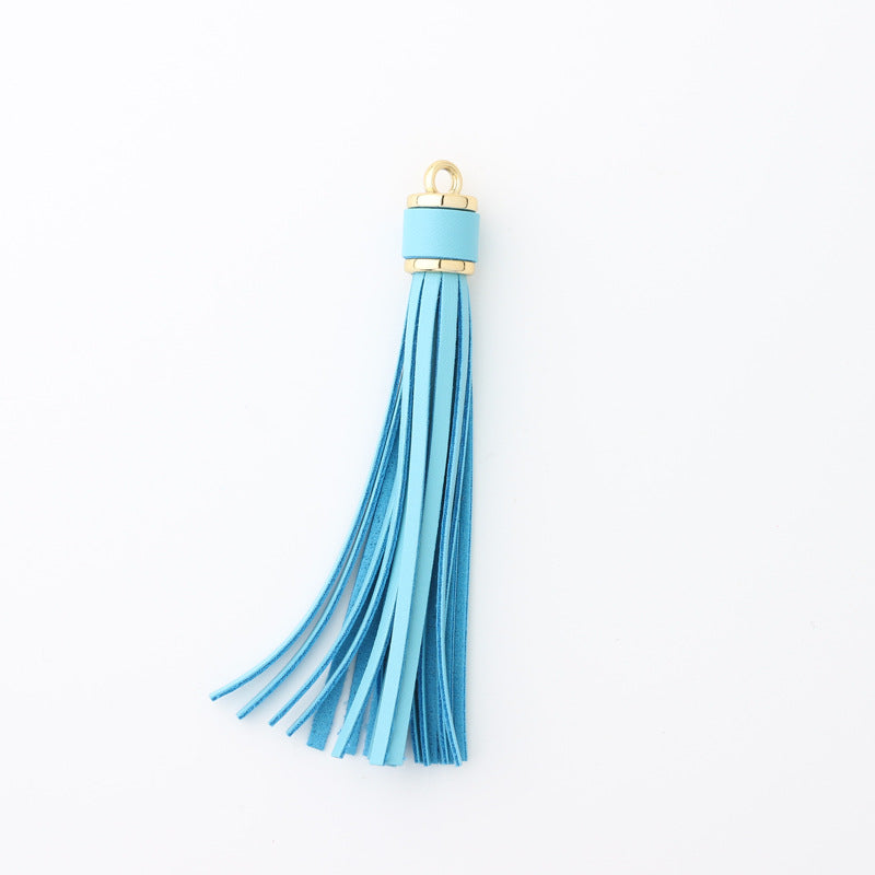 PU Leather Tassel Keychain with Gold Electroplated Hardware 12