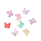 Czech Glass Butterfly Beads 11mm Translucent Pastel Gold Foil 10pcs 5