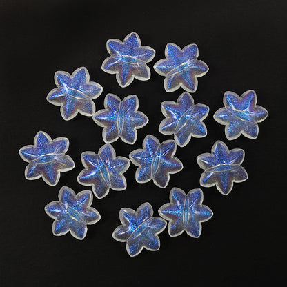 Transparent Aurora Laser Acrylic Beads Iridescent Mixed Shapes 2pcs 32
