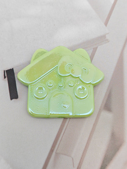 Plating Cat House Acrylic Flat Beads 30mm Pastel Colors 50pcs 11