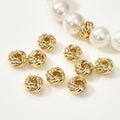 Brass Yarn Ball Metal Beads 7mm Twisted Design 10pcs 6