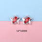 Hand Painted Cartoon Pattern Pearlized Acrylic Beads ABS Plastic 10pcs 14