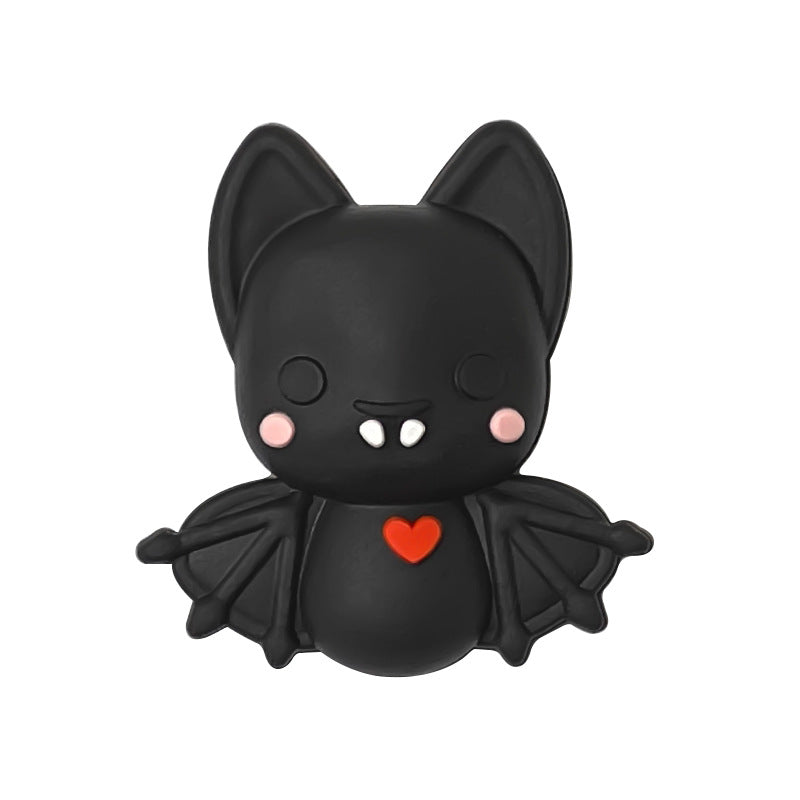 Silicone 3D Focal Beads Bat Rosy Cheeks Red Heart 20pcs 7