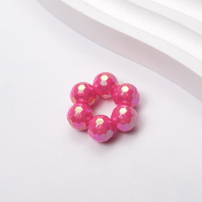 Plating Rhombus Faceted Wreath Acrylic Beads 23mm Glossy Plated 50pcs 6