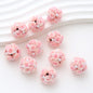 Embellished Flower Cluster Clay Beads 20mm Gradient Rose 10pcs 41