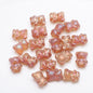 Electroplated Bear Glass Beads 12mm 14mm Mixed Metallic Colors 20pcs 25