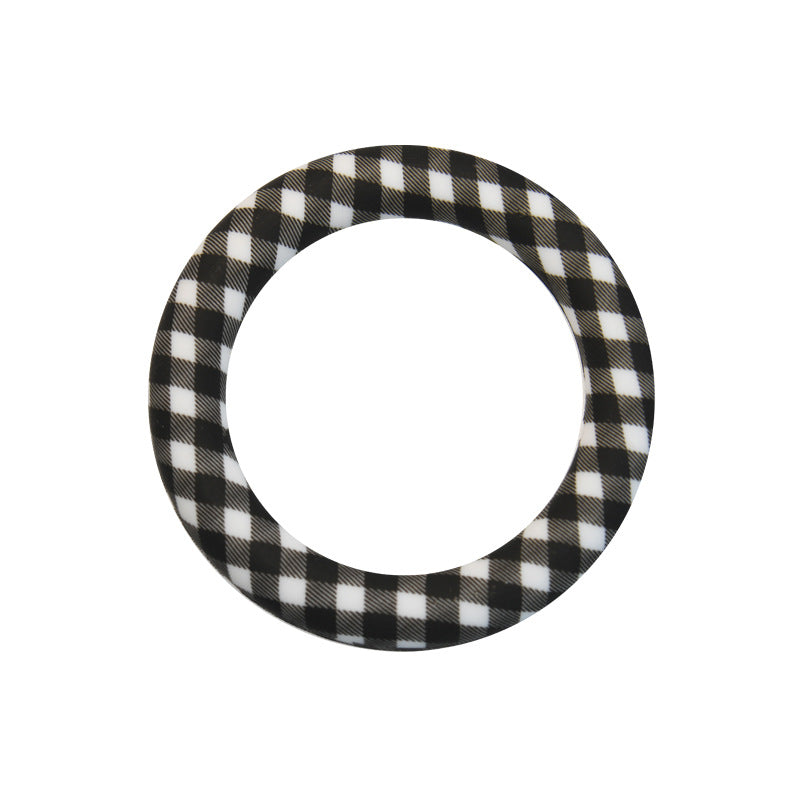 65mm Printed Silicone Rings Floral and Geometric Designs