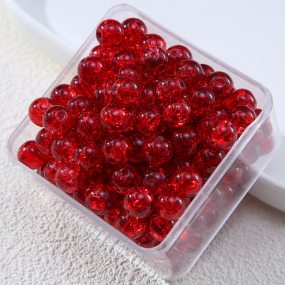 Gradient Crackle Round Glass Beads 10mm Vibrant Mixed Colors 60pcs 7