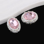 Double-Sided Heart Rhinestone Beads 22mm Alloy Encrusted 10pcs 19