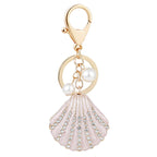 Alloy Rhinestone Shell Keychain with Diamond Pearl Inlay 10.9cm 5