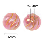 Gilded Star and Twisted Acrylic Beads 16mm Mixed Colors 50pcs 3