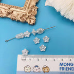 Vintage Showa Style Imitation Pearl Acrylic Beads Creamy Floral 100pcs 5