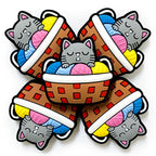 Silicone Focal Beads Lazy Kitten Sleeping in Basket Yarn 20pcs 2